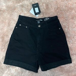 Black stretch high waisted shorts
